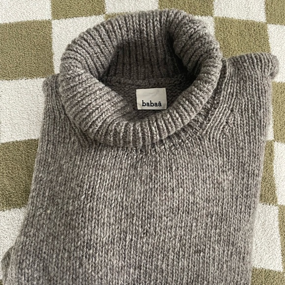 Babaa Men’s Jumper No17 Wool Turtleneck Sweater Dark Mist - Picture 15 of 15